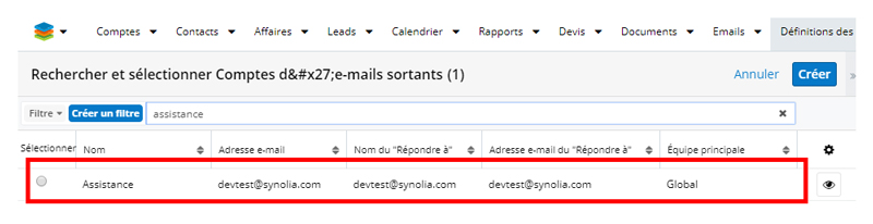 configuration d'un évènement sur SugarBPM Sugar 9.2
