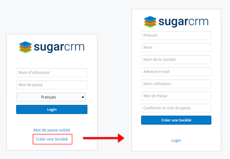 Création de contact nouveau portail Sugar 9.2