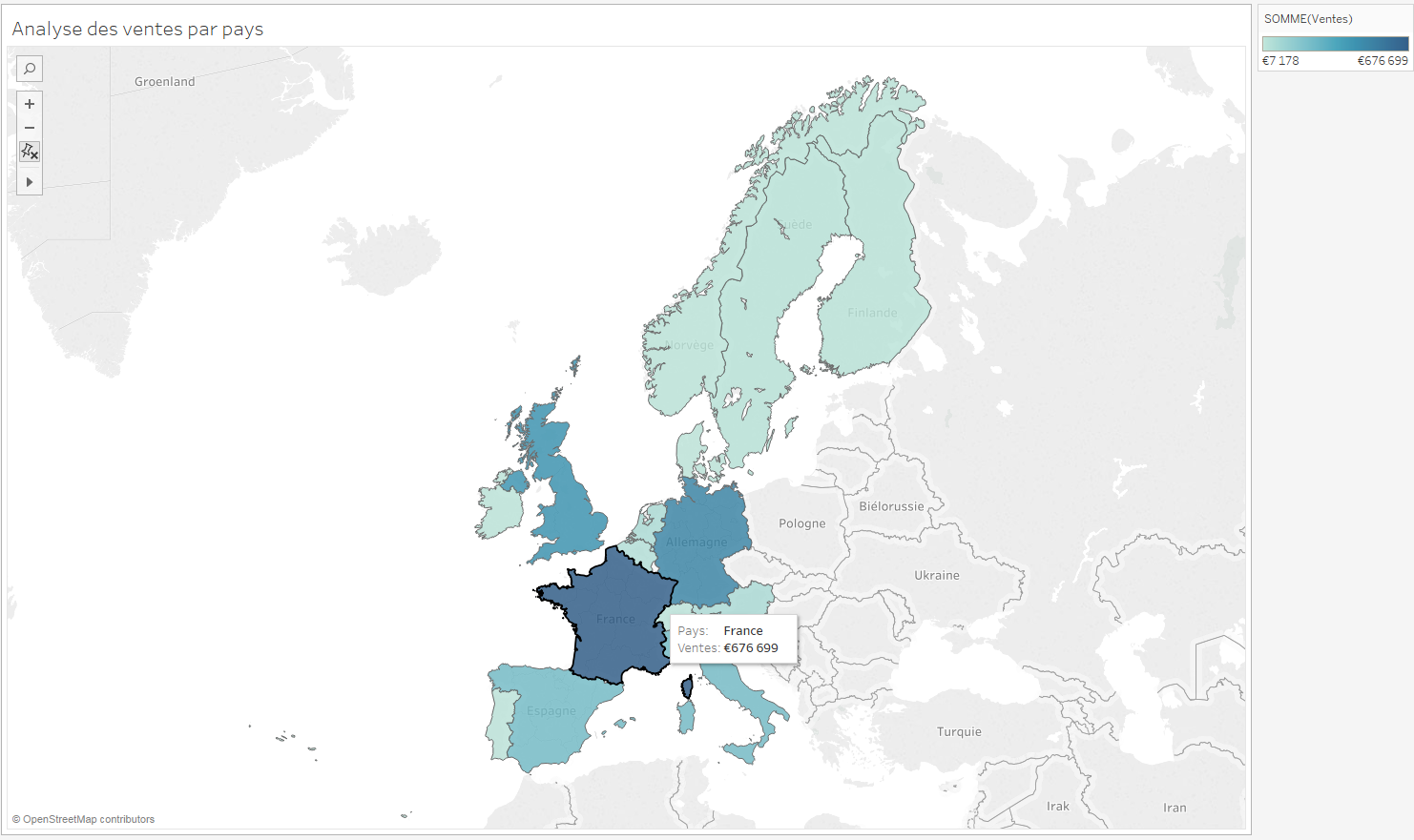 Carte analyse des ventes