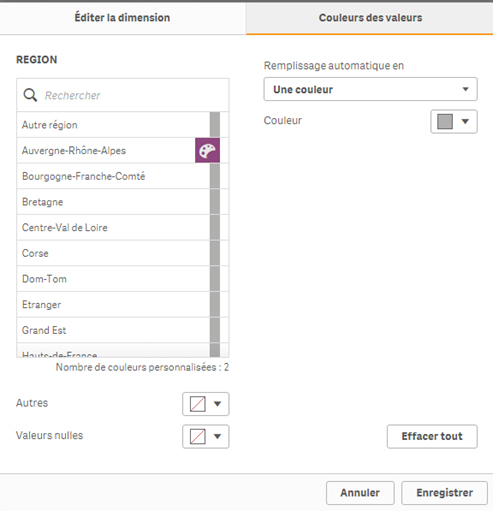 Qlik Sense personnalisation couleurs