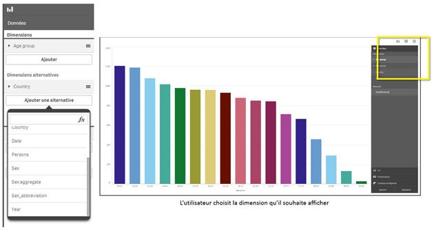 Création des dimensions alternatives en mode édition