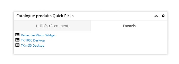 Sugar CRM 8.3, catalogue produits Quick Picks