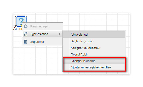 Sugar CRM 8.3, action de changement d'un champ