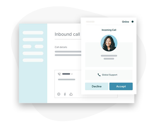 Interface Zendesk appel entrant