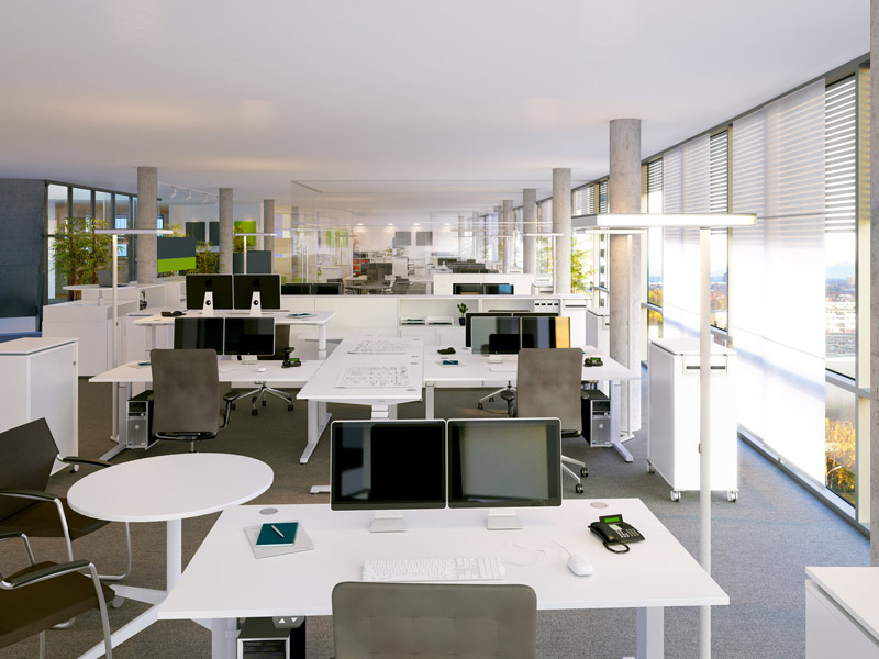 Bureaux dans un open space