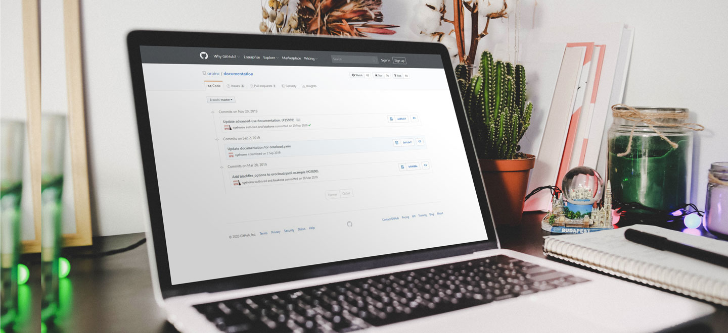 Interface GitHub OroInc OroCloud
