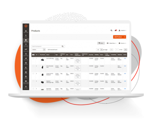 Dashboard magento