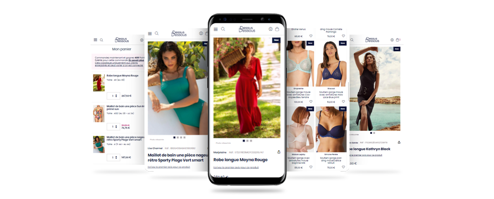 Site e-commerce Dessus Dessous version mobile
