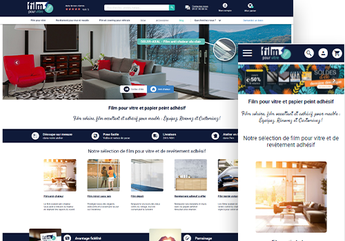 Site web Film pour vitre, homepage