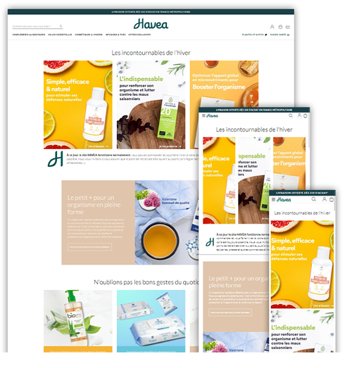 Site Havea responsive desktop tablette et mobile