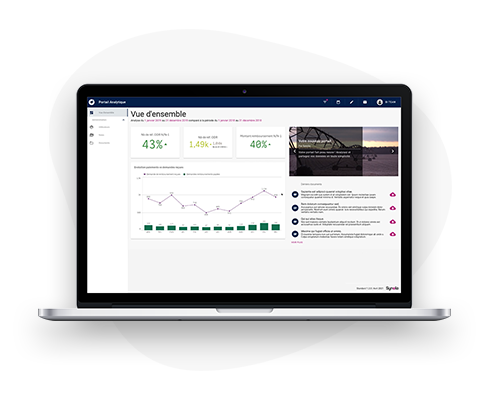 Interface du portail embedded analytics