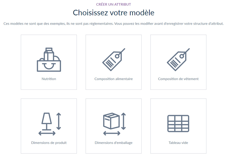 Image de la fenêtre pour créer un attribut sur Akeneo 6