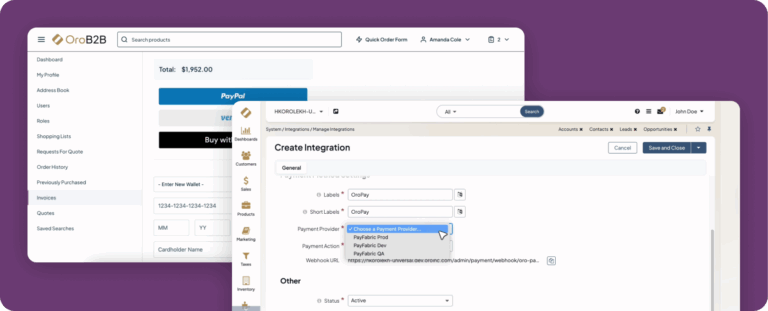 Capture d'écran Oro B2B